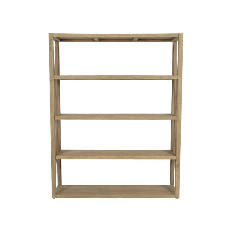 Coastal Teak Verticle X Outdoor Bookcase-Bookcases-Sunset West-LOOMLAN