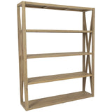 Coastal Teak Verticle X Outdoor Bookcase-Bookcases-Sunset West-LOOMLAN