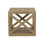 Coastal Teak X Shape Outdoor End Table