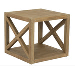 Coastal Teak X Shape Outdoor End Table