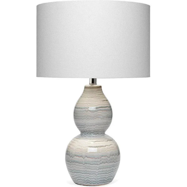 Coastal White/Blue Ceramic Catalina Wave Table Lamp - LOOMLAN - Jamie Young - Table Lamps