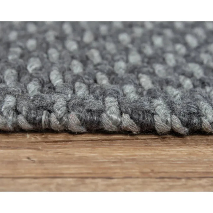 Cobi Basketweave Charcoal Area Rugs For Living Room - LOOMLAN - LOOMLAN - Area Rugs