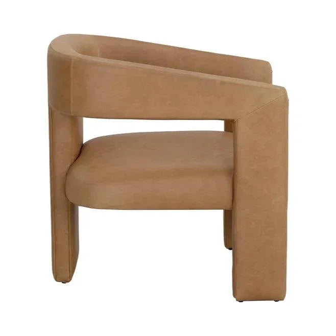Cobourg Lounge Chair Modern Sesame Leather - LOOMLAN - SUNPAN - Accent Chairs