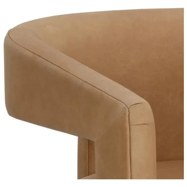 Cobourg Lounge Chair Modern Sesame Leather - LOOMLAN - SUNPAN - Accent Chairs