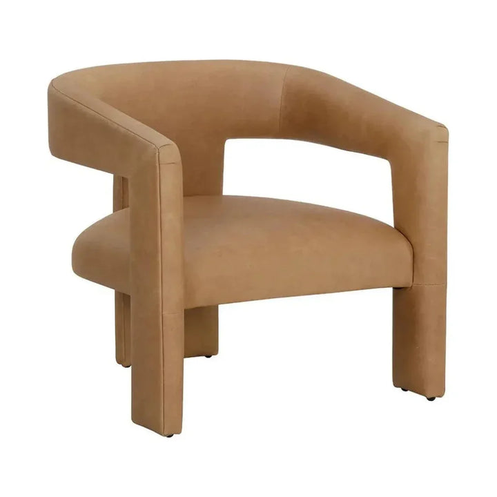 Cobourg Lounge Chair Modern Sesame Leather - LOOMLAN - SUNPAN - Accent Chairs