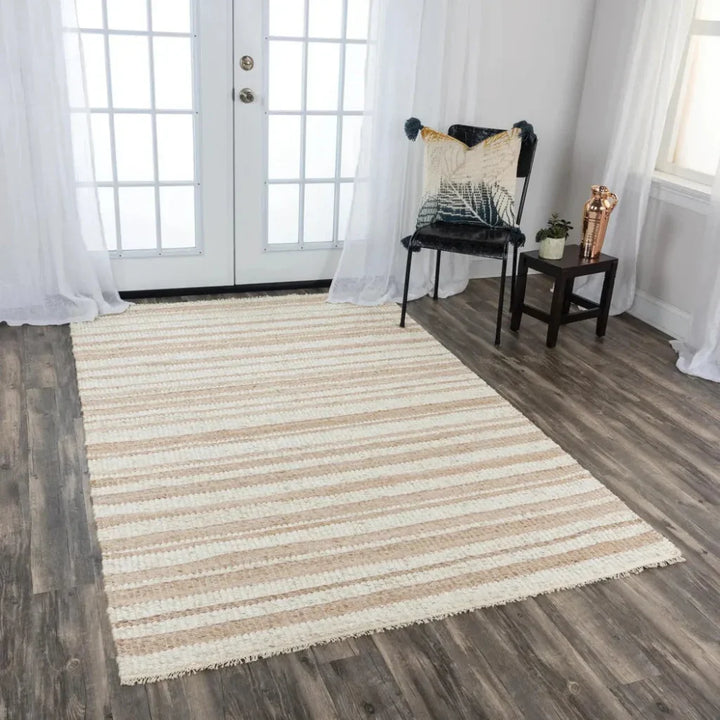 Coch Stripe Beige Area Rugs For Living Room - LOOMLAN - LOOMLAN - Area Rugs