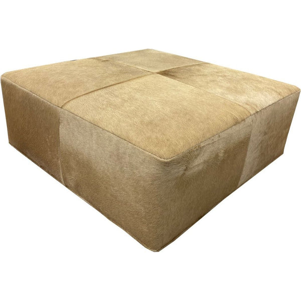 Olivia + Quinn-Cocktail Hour Leather Elegance Ottoman-Ottomans-Hair on Hide Camel-LOOMLAN