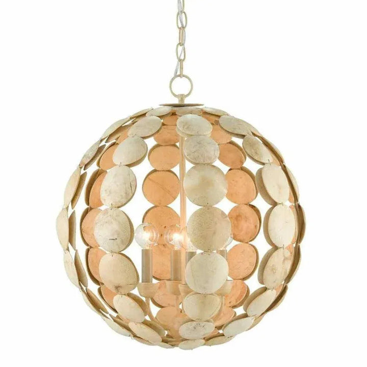 Coco Cream Tartufo Coco Shell Chandelier - LOOMLAN - Currey & Co - Chandeliers