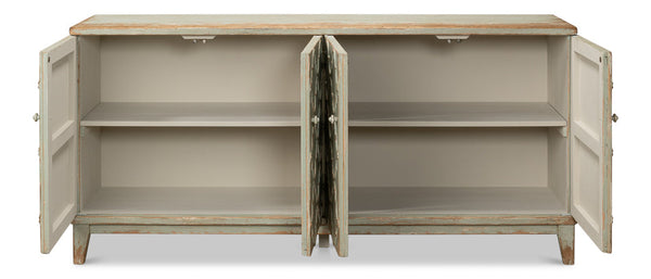 Cole Carved Sideboard For Living Room In Sage-Sideboards-Sarreid-LOOMLAN