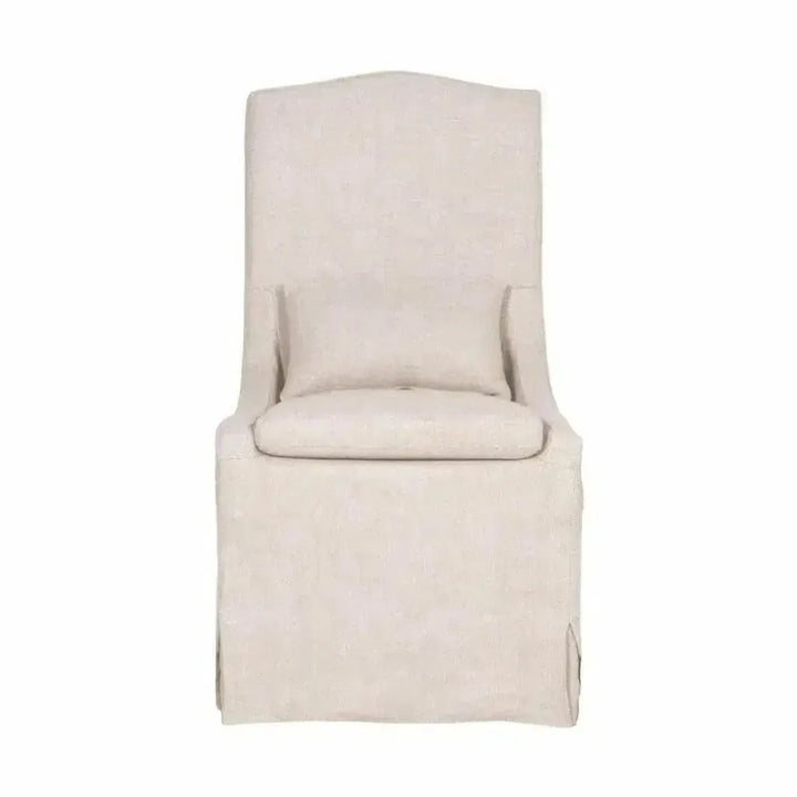 Colette Slipcover Dining Chair 2PC Bisque French Linen - LOOMLAN - Essentials For Living - Dining Chairs