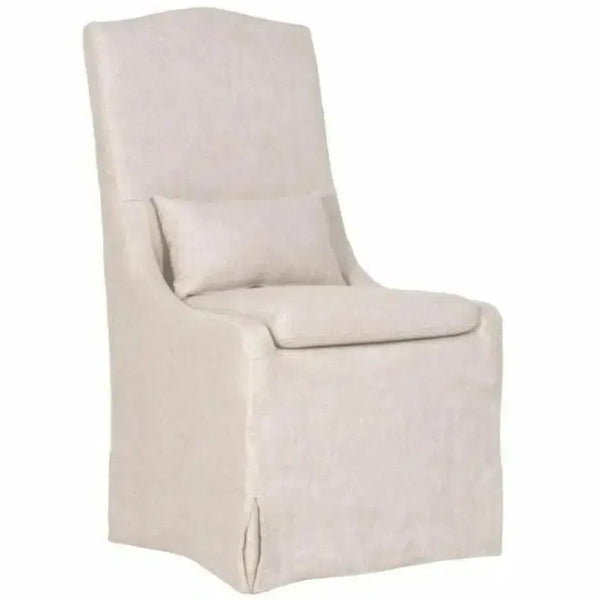 Colette Slipcover Dining Chair 2PC Bisque French Linen - LOOMLAN - Essentials For Living - Dining Chairs