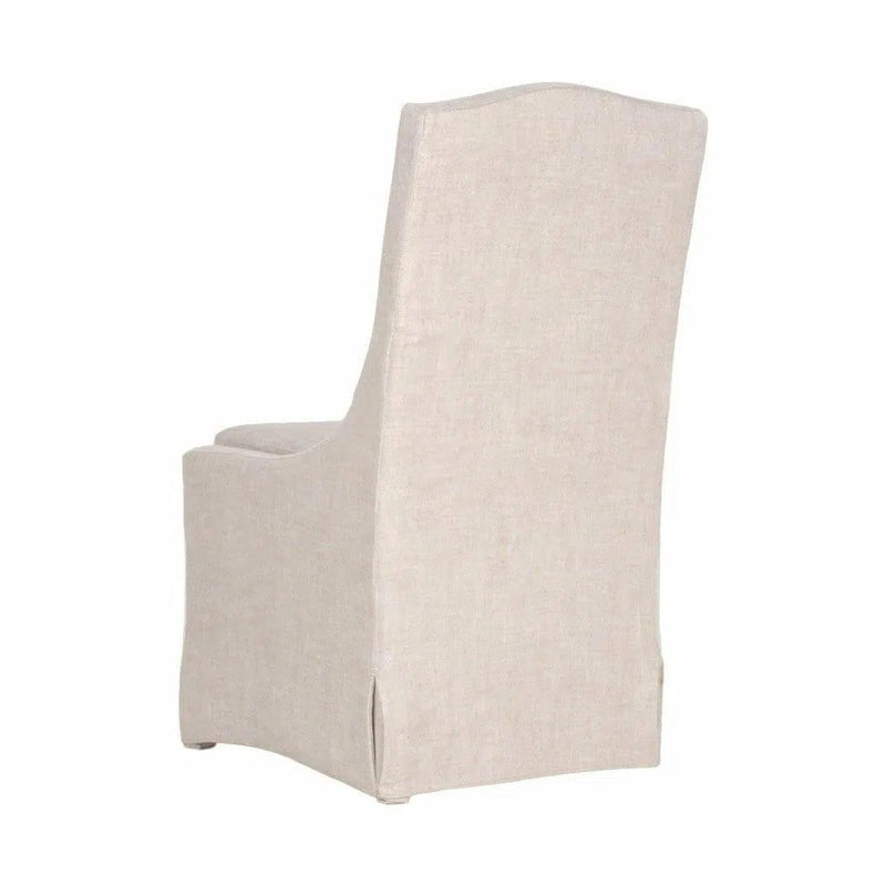 Colette Slipcover Dining Chair Set of 2 Bisque French Linen Dining Chairs LOOMLAN By Essentials For Living