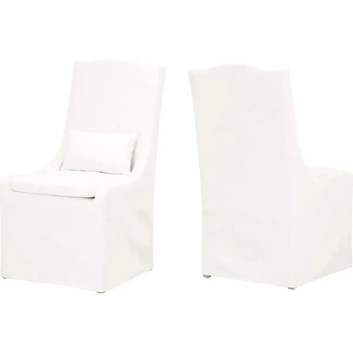 Colette Slipcover Dining Chair 2PC LiveSmart White - LOOMLAN - Essentials For Living - Dining Chairs