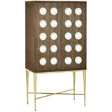 Colette Steel and Glass Brown Bar Cabinet