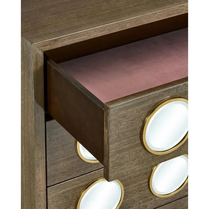 Colette Steel and Glass Brown Chest - LOOMLAN - Currey & Co - Chests