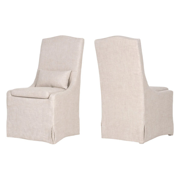 Colette Slipcover Dining Chair Set of 2 Bisque French Linen