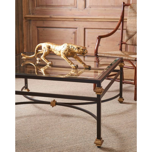 Collar Bronze Finish Glass Top Square Coffee Table-Coffee Tables-Chelsea House-LOOMLAN