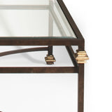 Collar Bronze Finish Glass Top Square Coffee Table-Coffee Tables-Chelsea House-LOOMLAN