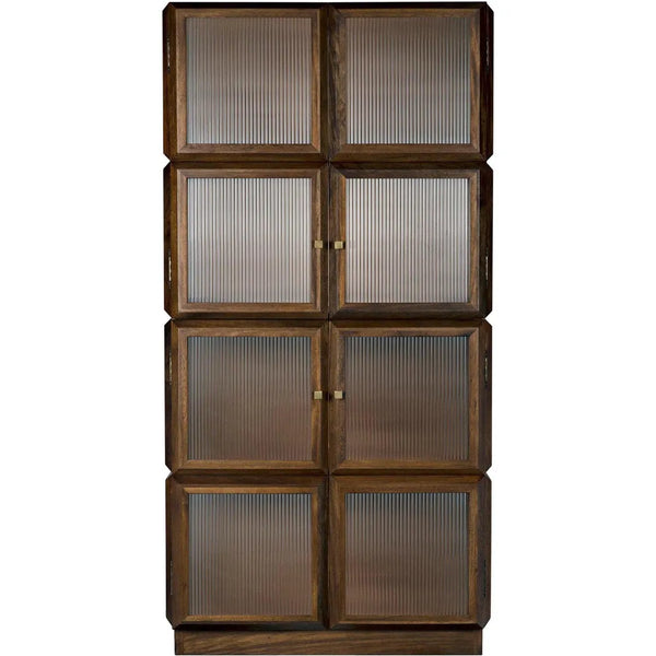 Collins Hutch Tall Curio Buffet Cabinet, Dark Walnut