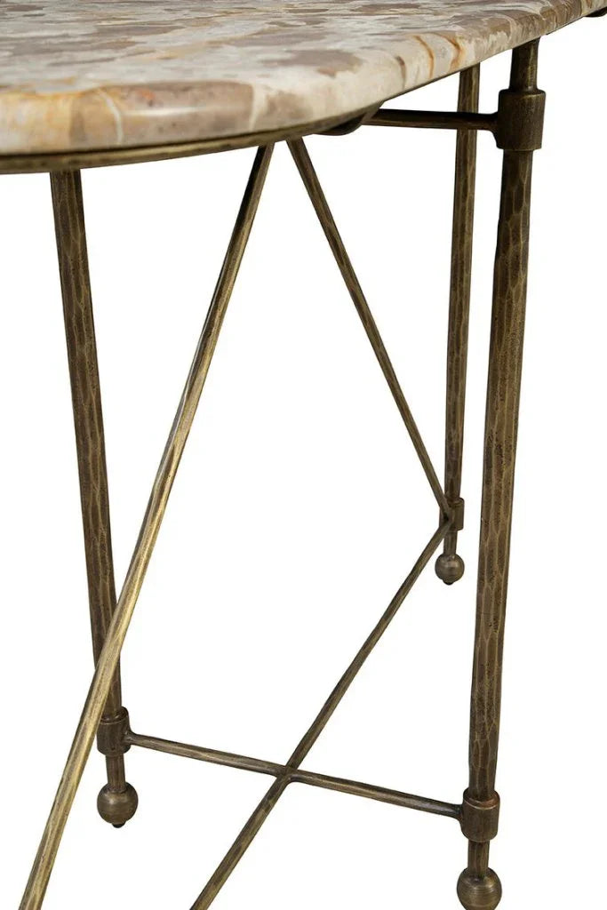 Colmar Marble Top Oval Console Table - LOOMLAN - Furniture Classics - Console Tables