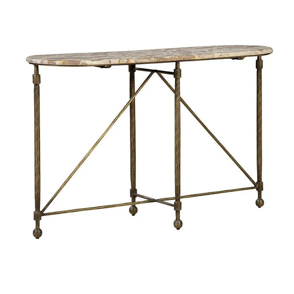 Colmar Marble Top Oval Console Table - LOOMLAN - Furniture Classics - Console Tables