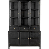 Colonial Wood Black Hutch Buffets & Curios LOOMLAN By Noir