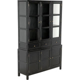 Colonial Wood Black Hutch Buffets & Curios LOOMLAN By Noir