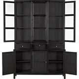 Colonial Wood Black Hutch Buffets & Curios LOOMLAN By Noir