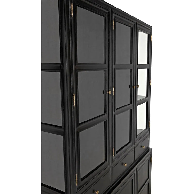 Colonial Wood Black Hutch Buffets & Curios LOOMLAN By Noir