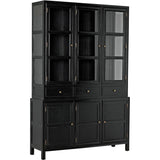 Colonial Wood Black Hutch Buffets & Curios LOOMLAN By Noir