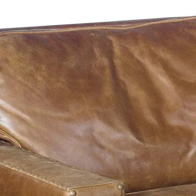 Colorado Tan Top Grain Leather Couch High Back Made In USA Sofas & Loveseats LOOMLAN By Uptown Sebastian