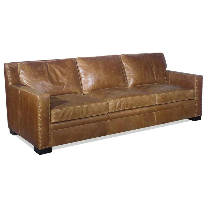 Colorado Tan Top Grain Leather Couch High Back Made In USA Sofas & Loveseats LOOMLAN By Uptown Sebastian