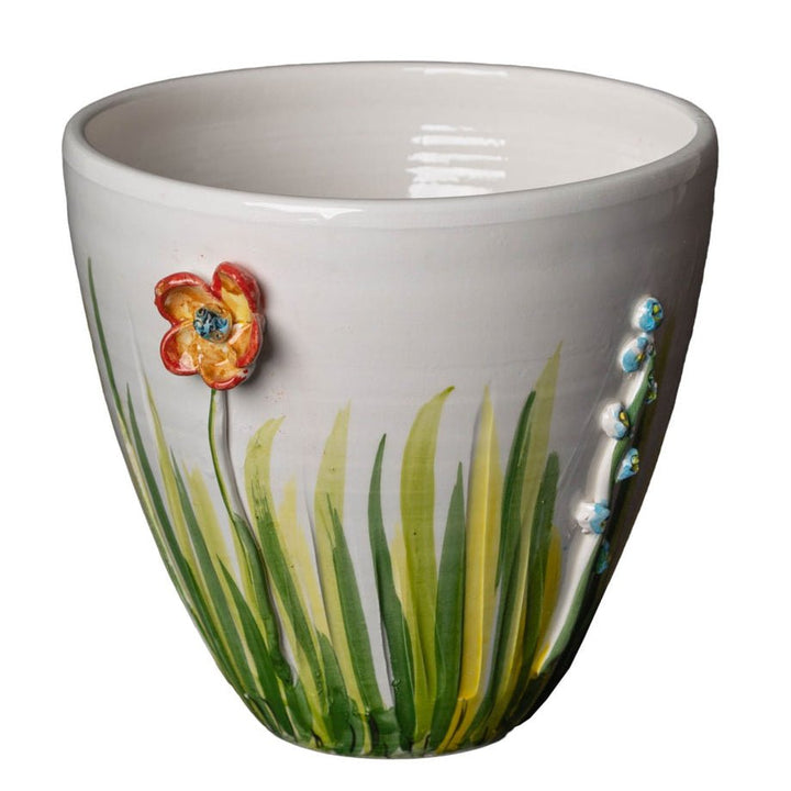 Get Colorful Flower Cachepot Handmade With Pastel Florals – LOOMLAN