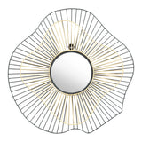 Comet Round Mirror Black & Gold Wall Mirrors LOOMLAN By Zuo Modern