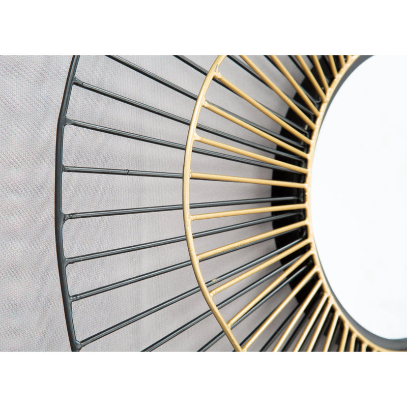 Comet Round Mirror Black & Gold Wall Mirrors LOOMLAN By Zuo Modern