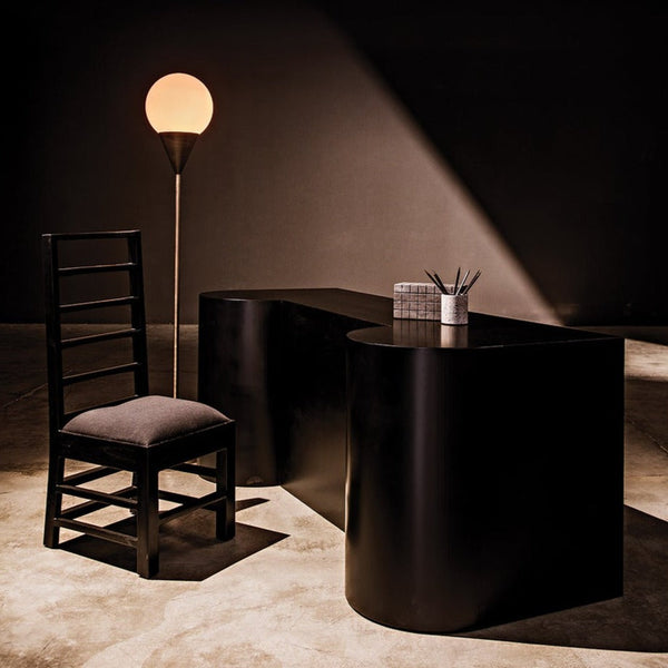 Concierge Desk, Black Steel Unique Home Office Desk-Home Office Desks-Noir-LOOMLAN