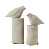 Currey & Co-Concrete Birds Outdoor Sculpture 2PC-Statues & Sculptures-LOOMLAN