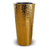 Cone Outdoor Gold Hammered Planter-Planters-Le Present-28" H-LOOMLAN