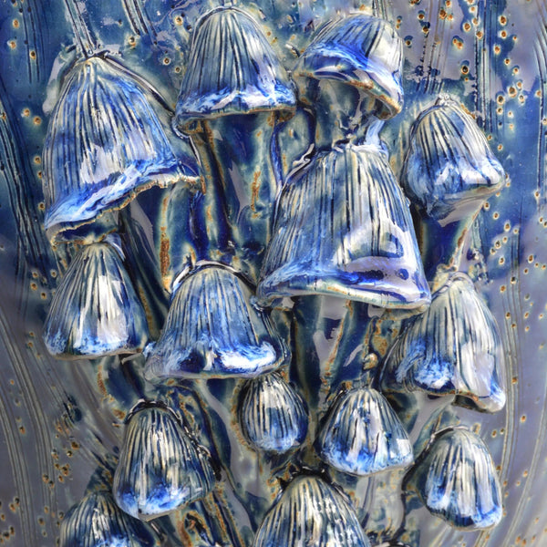 Conical Mushrooms Large Dark Blue Vase-Vases & Jars-Currey & Co-LOOMLAN