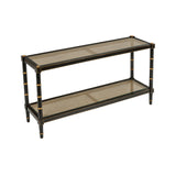 Conner Cane Bamboo-Inspired Legs Console Table-Console Tables-Chelsea House-Black-LOOMLAN