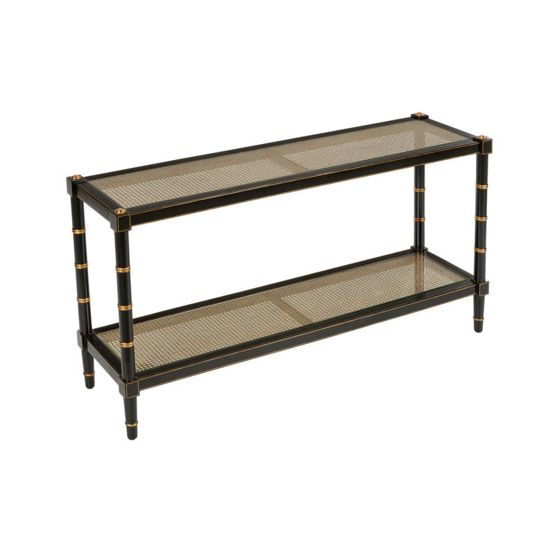 Conner Cane Bamboo-Inspired Legs Console Table-Console Tables-Chelsea House-Black-LOOMLAN