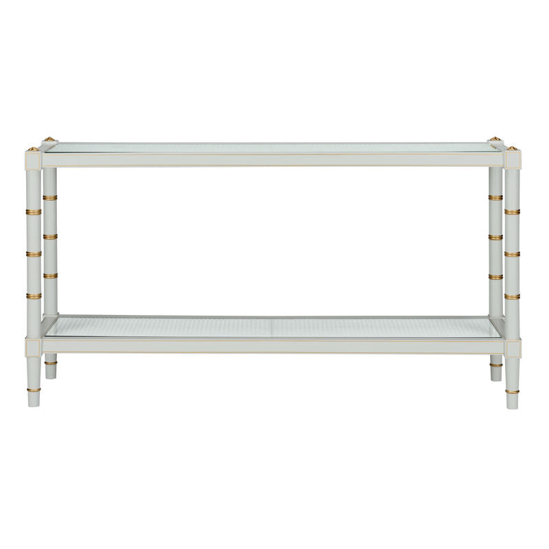 Conner Cane Bamboo-Inspired Legs Console Table-Console Tables-Chelsea House-LOOMLAN