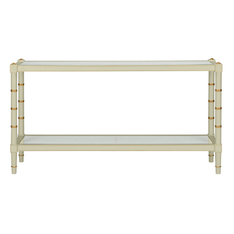 Conner Cane Bamboo-Inspired Legs Console Table-Console Tables-Chelsea House-LOOMLAN