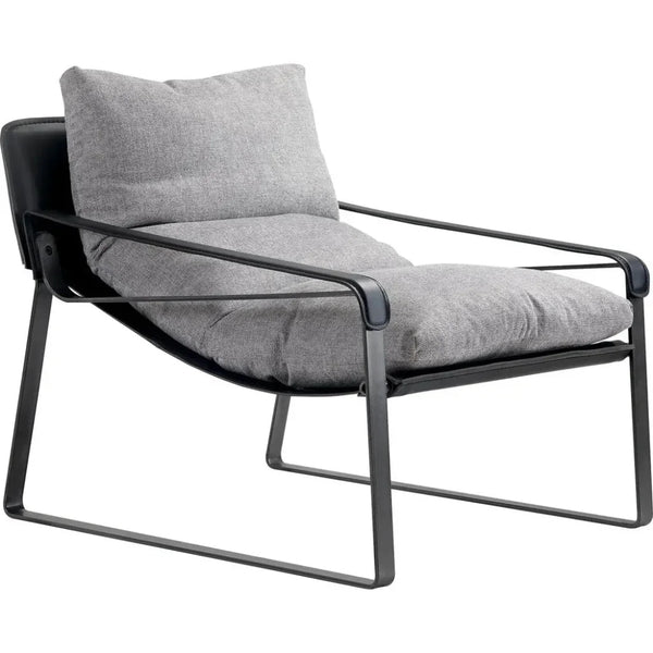 Connor Bonded Leather Grey Accent Chair - LOOMLAN - Moe's Home - Accent Chairs