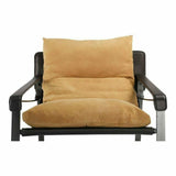 Connor Sun backed Tan Leather Slipper Chair Metal Frame Club Chairs LOOMLAN By Moe's Home