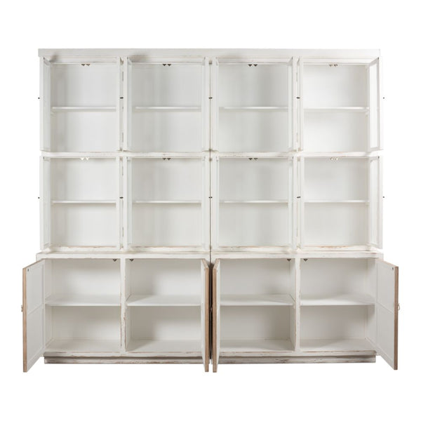 Connor Two-Tone Wood Bookcase With Cabinets-Buffets & Curios-Sarreid-LOOMLAN