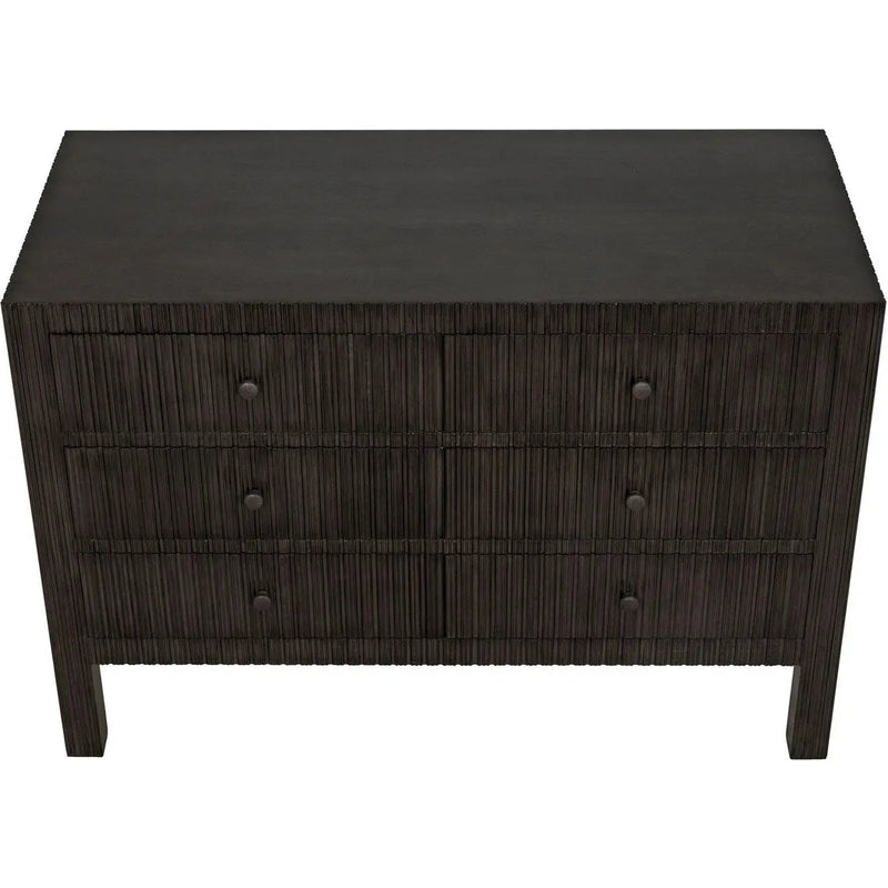 Conrad Wood Black Dresser With 6 Drawers