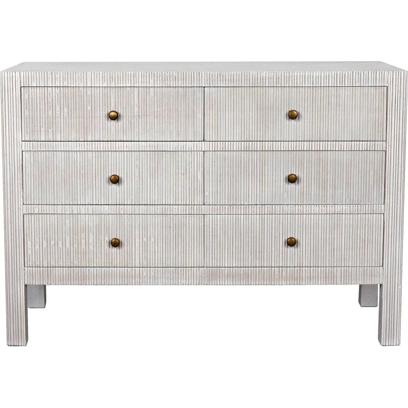 Conrad Wood White Dresser With 6 Drawers