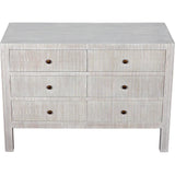 Conrad Wood White Dresser With 6 Drawers