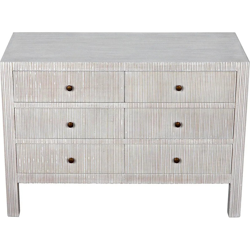 Conrad Wood White Dresser With 6 Drawers